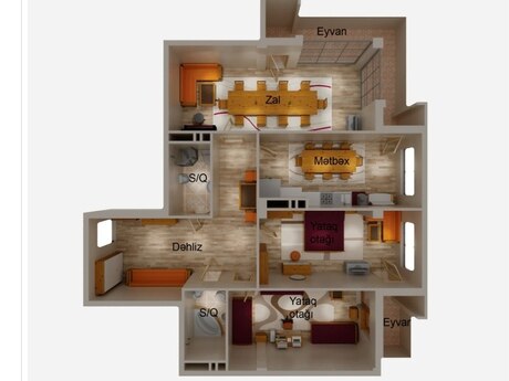 3 otaqlı yeni tikili - Bayıl q. - 153 m²