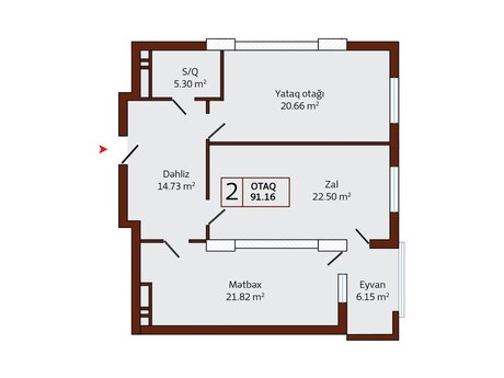 2 otaqlı yeni tikili - Nərimanov r. - 91.2 m²
