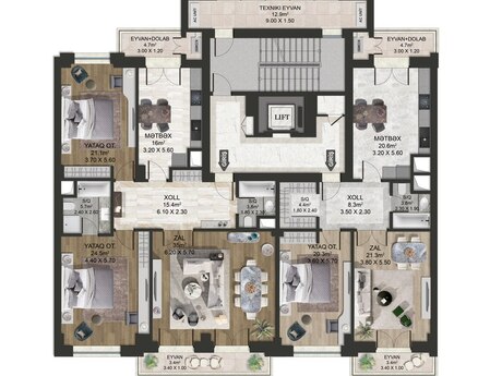 3-комнатная квартира, 136 м², Majestic Palace: 650 000 ₼ 5