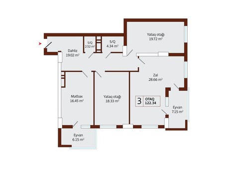 3-комн. новостройка - Наримановский  р. - 122.3 м²
