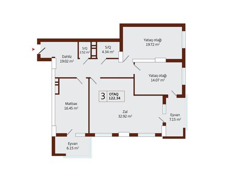 3-комн. новостройка - Наримановский  р. - 122.3 м²