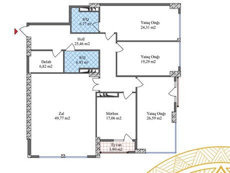 4 otaqlı yeni tikili - 28 May m. - 187.5 m²