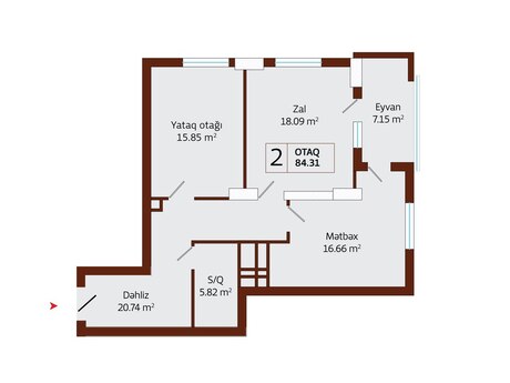 2 otaqlı yeni tikili - Nərimanov r. - 84.3 m²