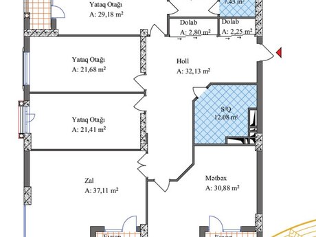 4 otaqlı yeni tikili - 28 May m. - 221.2 m²