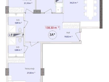 3 otaqlı yeni tikili - 7-ci mikrorayon q. - 138.3 m²