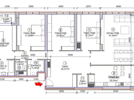 5 otaqlı yeni tikili - Ağ şəhər q. - 245 m²