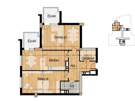 2 otaqlı mənzil, 96 m², Sabah Residence: 350 000 ₼ 3