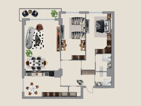 3 otaqlı yeni tikili - Gənclik m. - 135.7 m²