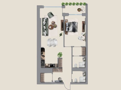 2 otaqlı yeni tikili - Gənclik m. - 85.1 m²