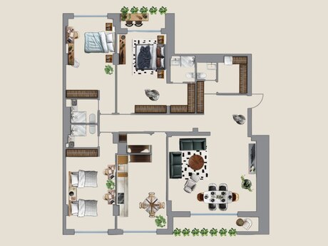 4 otaqlı yeni tikili - Gənclik m. - 253.3 m²