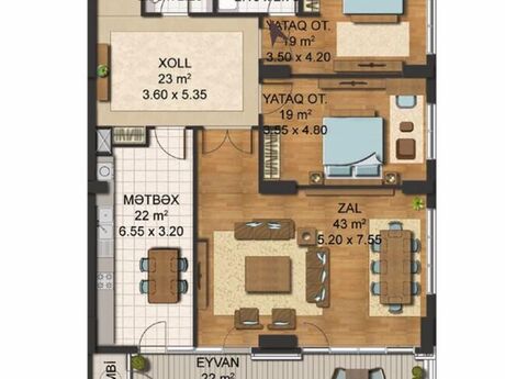 3-room apartment, 157 m², Ağ şəhər: 557 350 ₼ 3