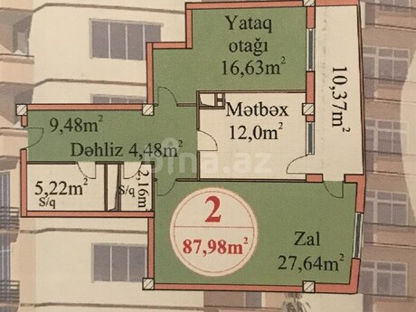 2 otaqlı mənzil, 88 m², 8-ci mikrorayon: 210 000 ₼ 5