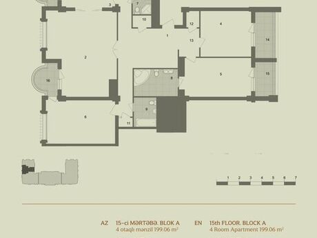 4 otaqlı yeni tikili - Elmlər Akademiyası m. - 199 m²