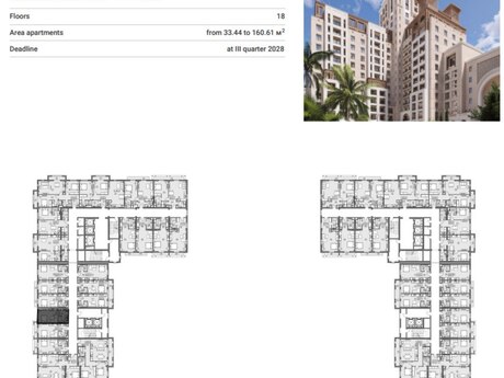 Sea Breezedə 1 otaqlı yeni tikili mənzil satılır, 34 m², 191 000 AZN, şəkil 5 / 10
