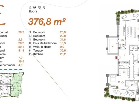 4 otaqlı mənzil, 377 m², Yacht Club Residence: 2 413 000 ₼ 5