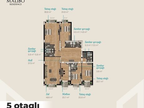 5 otaqlı yeni tikili - Sahil m. - 268 m²