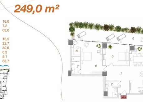 3-room apartment, 249 m², Yacht Club Residence: 1 880 000 ₼ 5