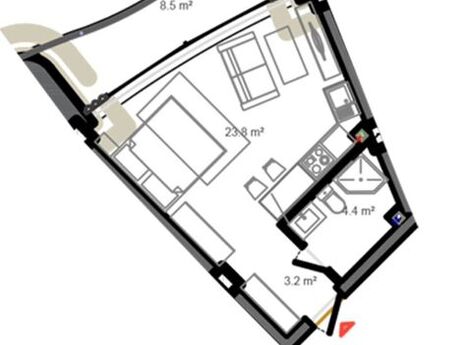 1 otaqlı yeni tikili - Sea Breeze q. - 43.9 m²
