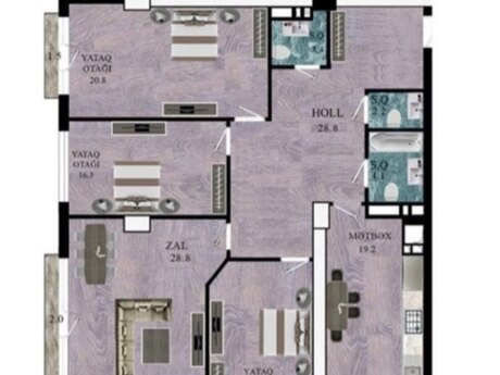 4 otaqlı yeni tikili - 28 May m. - 150 m²