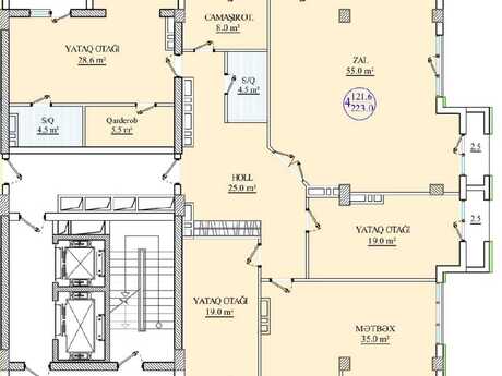 5 otaqlı yeni tikili - Nəriman Nərimanov m. - 166 m²