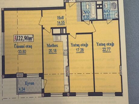 3-комн. новостройка - м. 8 ноября - 123 м²