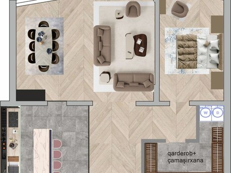 2 otaqlı yeni tikili - Yasamal r. - 120 m²