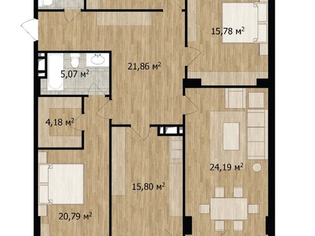 4 otaqlı yeni tikili - Səbail r. - 146.2 m²