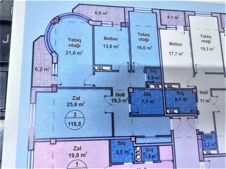 3 otaqlı yeni tikili - Həzi Aslanov m. - 118 m²