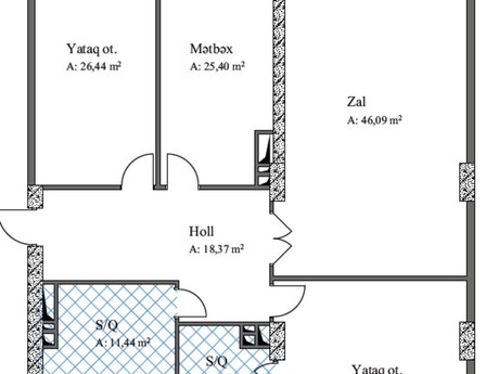 3 otaqlı yeni tikili - 28 May m. - 173.8 m²