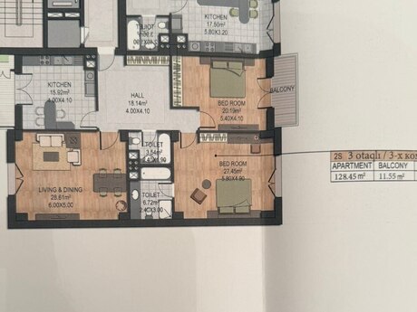 3 otaqlı yeni tikili - Ağ şəhər q. - 140 m²