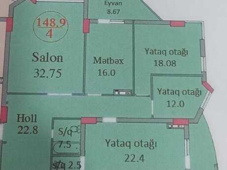 4 otaqlı mənzil, 149 m², Nəsimi: 378 000 ₼ 5