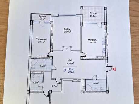 4 otaqlı yeni tikili - Koroğlu m. - 202 m²