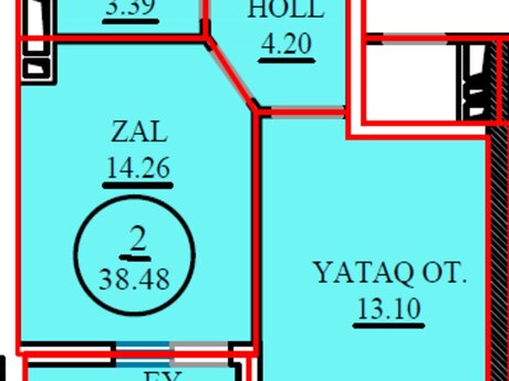 2 otaqlı mənzil, 38,5 m², 28 May: 142 000 ₼ 2