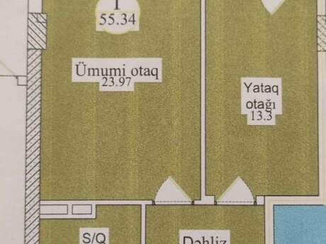 1 otaqlı yeni tikili - Nərimanov r. - 55.4 m²