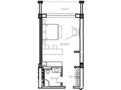 1 otaqlı yeni tikili - Nardaran q. - 57 m²