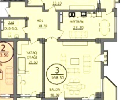 3-room apartment, 168 m², Premier Klass Residence: 445 000 ₼ 2