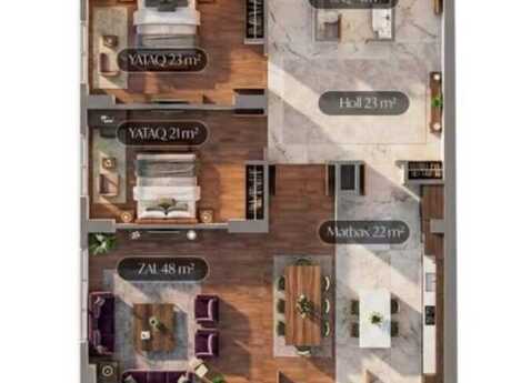 4 otaqlı yeni tikili - Ağ şəhər q. - 194 m²