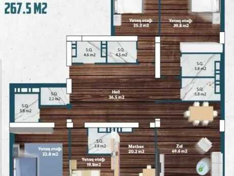 5 otaqlı yeni tikili - Nizami m. - 267 m²