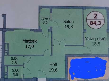 2-room apartment, 84,3 m², Nəriman Nərimanov: 265 000 ₼ 4
