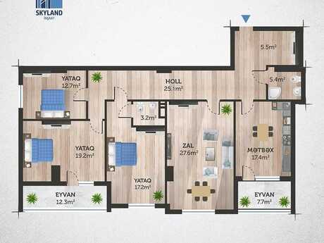 4-комн. новостройка - Хатаинский р. - 153.3 м²