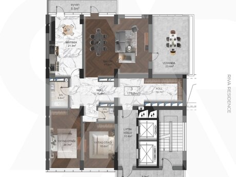 3-комн. новостройка - м. Шах Исмаил Хатаи - 173.8 м²