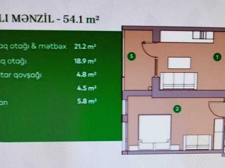 2 otaqlı yeni tikili - 7-ci mikrorayon q. - 55 m²