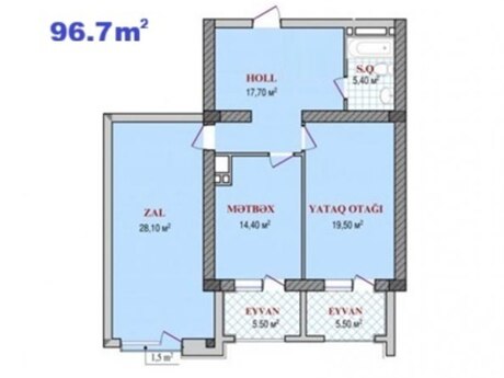 Satılır 2 otaqlı yeni tikili 96.7 m², Nəsimi r.