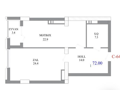 2-room apartment, 72 m², Central Towers: 295 200 ₼ 5