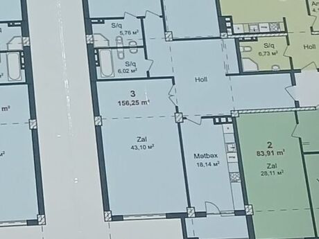 3 otaqlı yeni tikili - Qara Qarayev m. - 156.2 m²