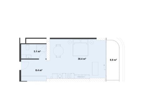 1 otaqlı mənzil, 59,5 m², Sea Breeze: 250 000 ₼ 5