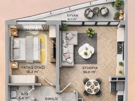2 otaqlı yeni tikili - Gənclik m. - 78.2 m²