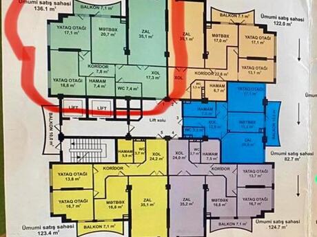 3 otaqlı yeni tikili - Şah İsmayıl Xətai m. - 136.1 m²