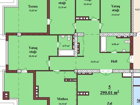5 otaqlı yeni tikili - Elmlər Akademiyası m. - 280 m²