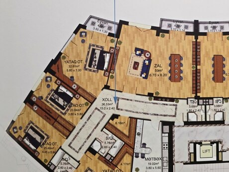 5 otaqlı yeni tikili - Şah İsmayıl Xətai m. - 266 m²